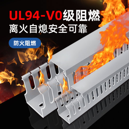 PVC线槽工业理线机柜槽阻燃线槽配电柜电箱布线电气箱控制柜线槽 - 图0