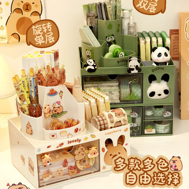 Extra large capacity! Kapibala pen holder + storage box