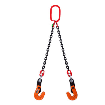 Steel plate lifting clamp hook horizontal horizontal sling combination lifting chain L-shaped steel hook clip double leg spreader