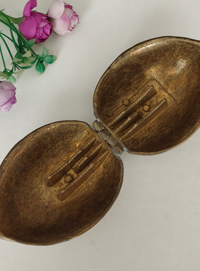 西洋收藏品 英国手工制作铜胡桃夹子 欧式复古铜雕装饰摆件