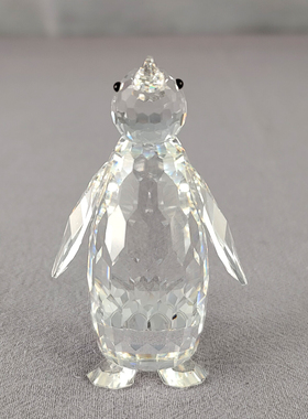 西洋收藏品奥地利手工制作水晶小猫小狗企鹅欧式复古可爱装饰摆件