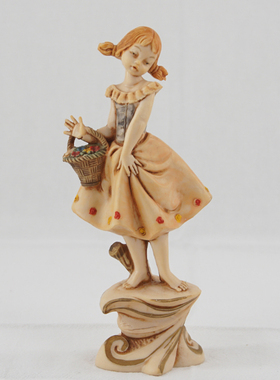 意大利摆件 手工制作合成材质人物一对 西洋收藏复古家居装饰摆件