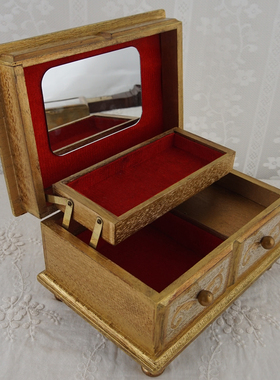 西洋收藏品 意大利手工制作实木首饰盒音乐盒八音盒 收纳装饰摆件