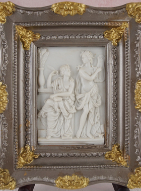 西洋收藏品 意大利手工制作立体人物画 欧式家居装饰雕刻挂画摆件