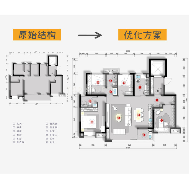 Home decoration apartment optimization floor layout decoration drawings