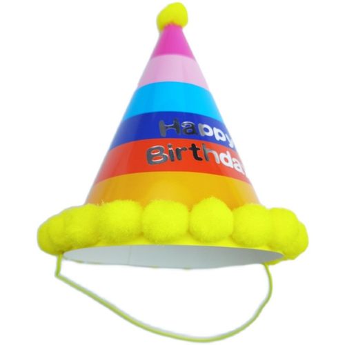 网红圆锥烘培生日派对帽金色大人装扮毛球帽宝宝周岁蛋糕皇冠帽子-图3