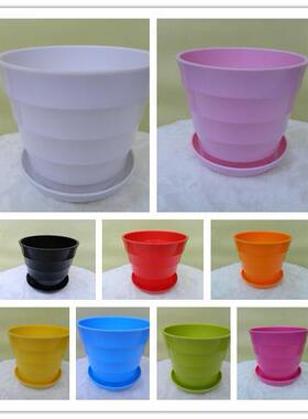 新品波浪加厚塑料花盆 高档塑料陶瓷波浪形花盆 塑料花盆