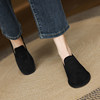 Women's slip-on loafers with deep mouth and low heel