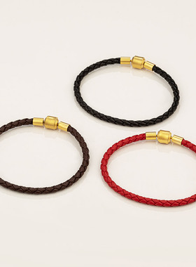 男女真皮百搭可穿转运珠手绳手链