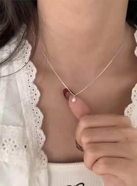 纯银天然珍珠项炼女轻奢