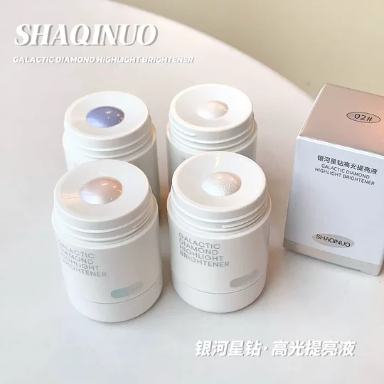 SHAQINUO Galaxy Star Diamond Highlight Brightening Liquid Collarbone Face Pearlescent Fine Shining Crystal Brightening High Gloss Makeup