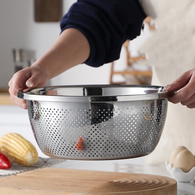 不锈钢盆洗菜盆沥水篮漏盆厨房家用滤水篮淘米篮子水盆,淘宝优惠券,粉丝福利购,淘宝优惠卷