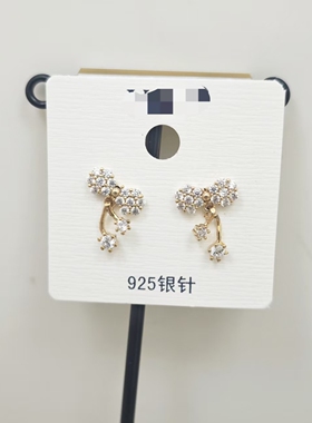 日韩小款精致耳钉环蝴蝶四叶圆形时尚女简约款925银针几何设计感