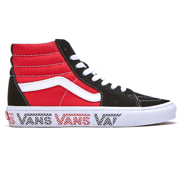 vans sk8 hi red and black