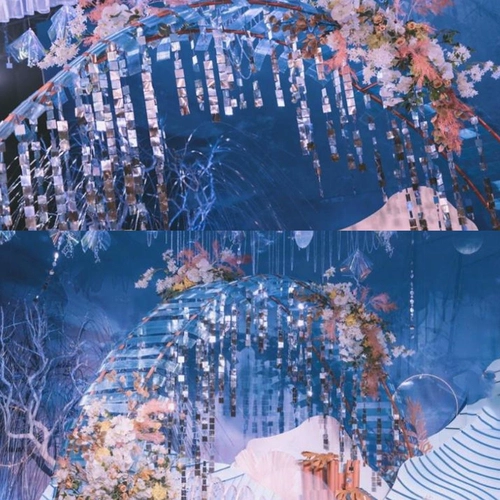 Свадебный цвет с блестками Круглые блестки зеркальные бусинки для блеска шары свадебные фестиваль атмосфера потолок декоративные принадлежности