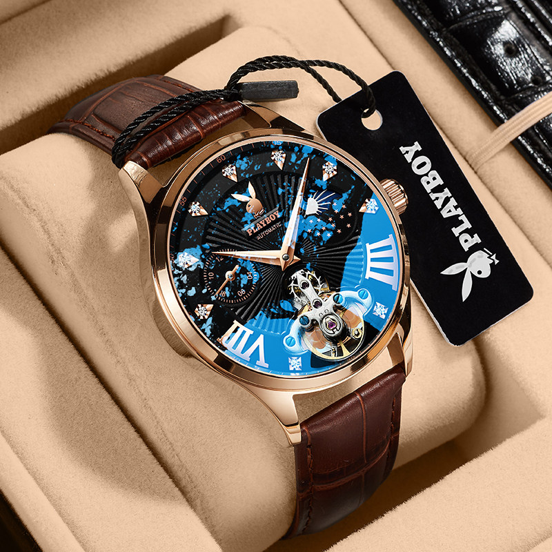 2020新款正品花花公子男士全机械表 亚地亚国产腕表