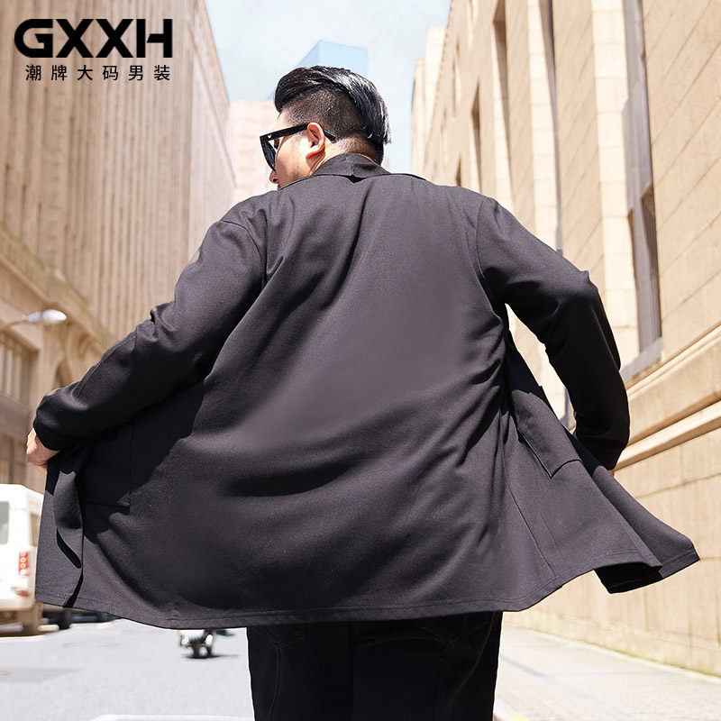 gxxh大码男装开衫秋装宽松披风 gxxh风衣