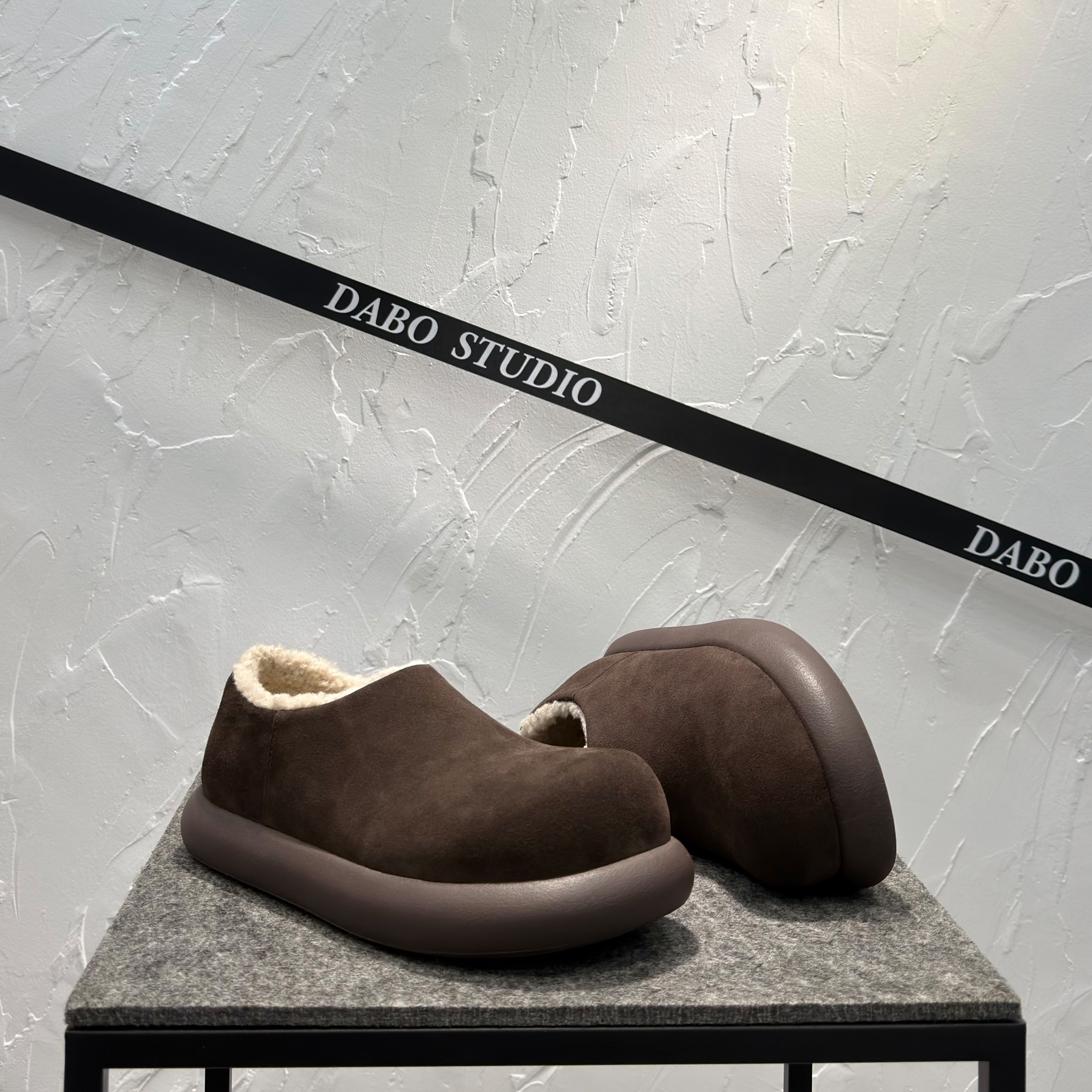 小土豆勃肯鞋男2025冬季真皮大头鞋加绒保暖一脚蹬棉鞋厚底雪地靴 - 图2