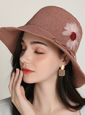 草帽女百搭时尚夏季防晒帽子