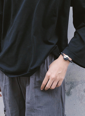 太极阴阳鱼手工制黑檀木八卦吊坠