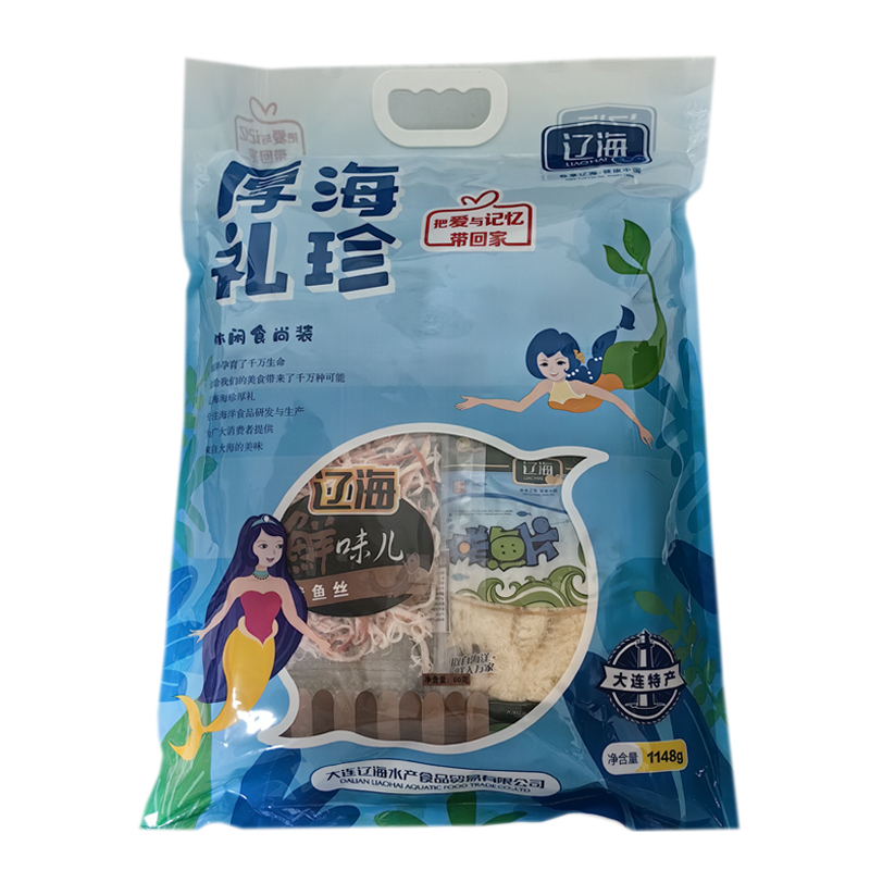 海鲜零食大礼包1148g大连特产辽海伴手礼送人即食鱿鱼丝烤鱼片 - 图3