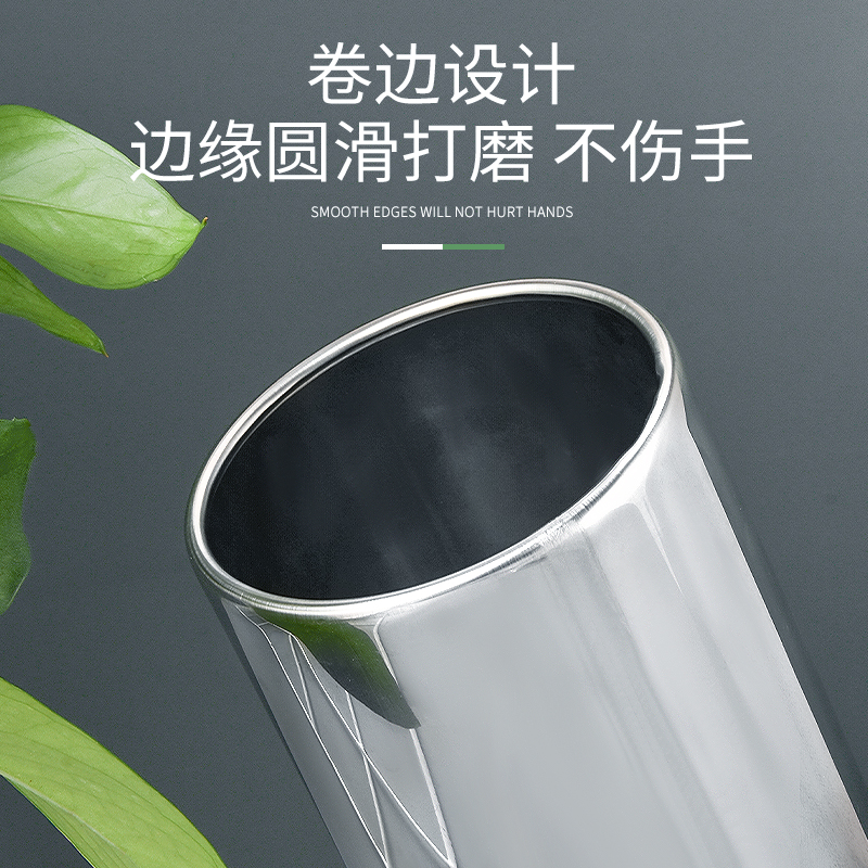 优质不锈钢宽底吸管座 吸管筒 圆形 筷子桶 咖啡勺桶/调棒座 - 图1