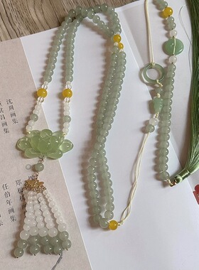 「爱莲说」莲花璎珞长款背云流苏项链新中式国风古风马面裙配饰品