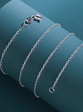 925纯银O字链毛衣链女方形十字链