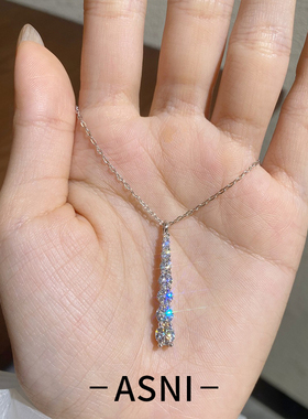 莫桑钻项链女纯银轻奢小众设计感高级感18K金锁骨链送女友生日礼