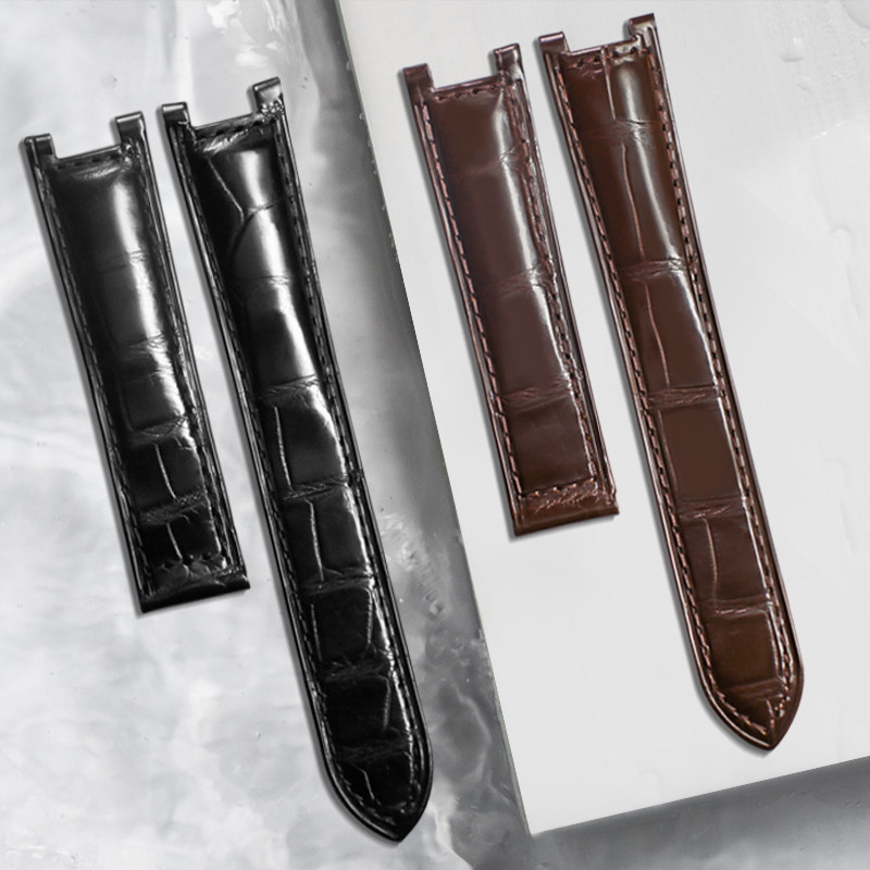 十瑞双面鳄鱼皮卡地亚帕莎女手表带 十瑞配件