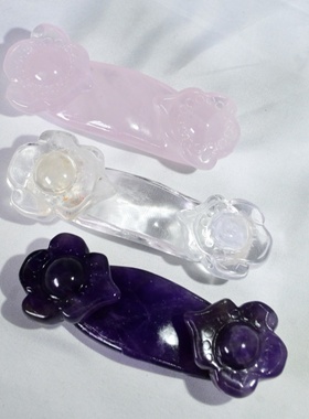 天然白水晶玉如意家居摆件