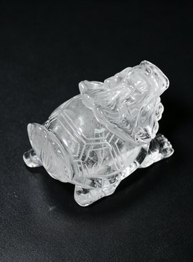 天然巴西白水晶龙龟开业装饰摆件