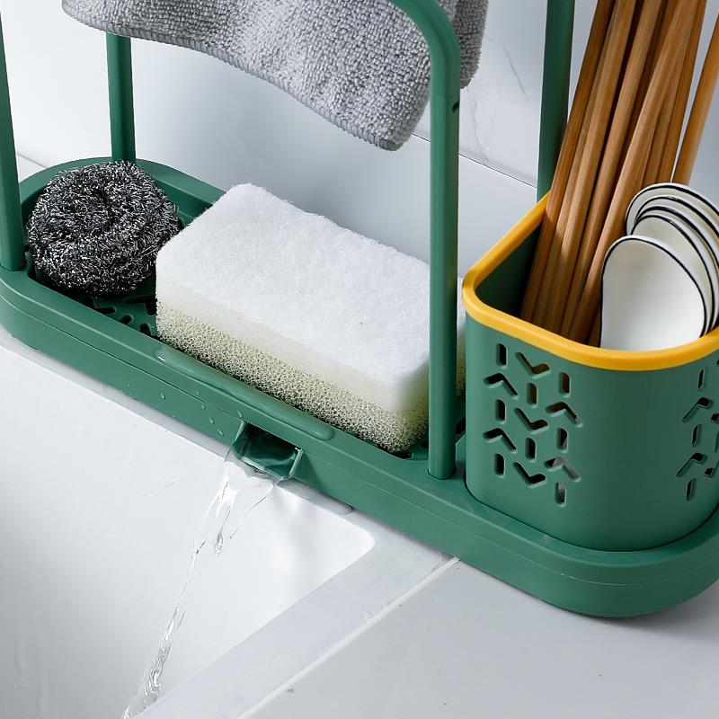 沥水架挂洗碗布抹布架子厨房用品钢丝球百洁布置物架水槽收纳-图3