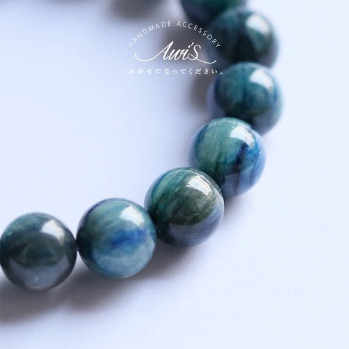 孤品！「罗纳河星夜」梵高星月夜星空蓝绿双色蓝晶石手串情侣手链 - 图2