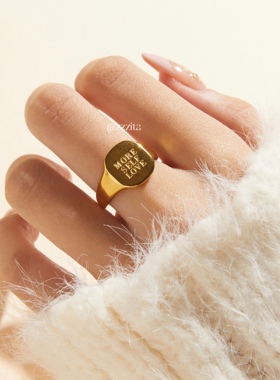 英文字母金色戒指小众设计