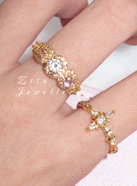 ZZZITA 叛逆宣言•Rebel Star～小众设计感百搭闪钻四芒星戒指