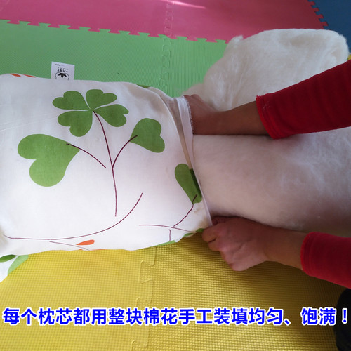 棉花枕芯枕头颈椎枕成人儿童纯棉单人学生护颈枕 - 图1