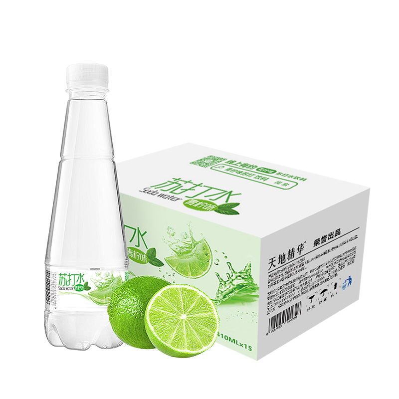 天地精华华北站天地精华无糖无汽青柠檬味苏打水410ml*15瓶碱性矿泉饮料整箱包邮3
