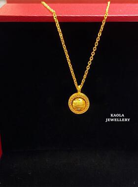 [时来运转]猫眼圆珠项链 女18K金纯银圆环转运珠锁骨链地球仪礼物