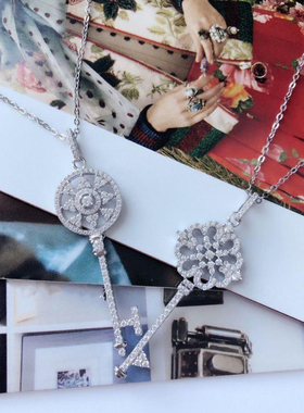 新西兰MH钥匙毛衣链女 纯银925锁骨项链韩国百搭秋冬长款简约高档