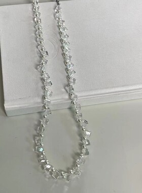 独特珍珠葫芦吊坠水晶串珠项链个性精致ins风树脂透明蝴蝶结耳环