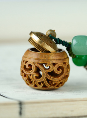 绿檀木香囊车挂件摆件钥