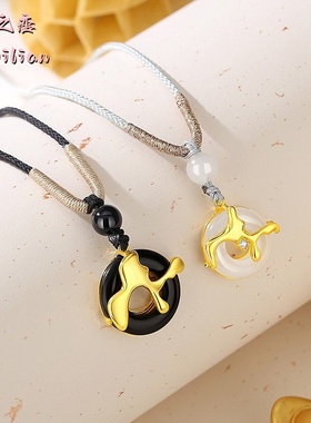 925纯银新中式平安扣情侣项链