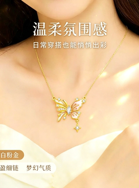 925银蝴蝶锁骨链女轻奢礼物