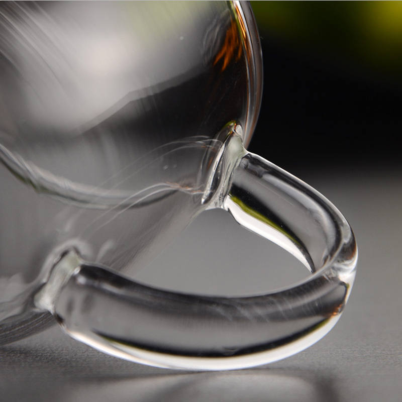 加厚耐热玻璃茶杯透明水杯纯手工吹制玻璃品茗杯泡茶杯咖啡牛奶杯 - 图1