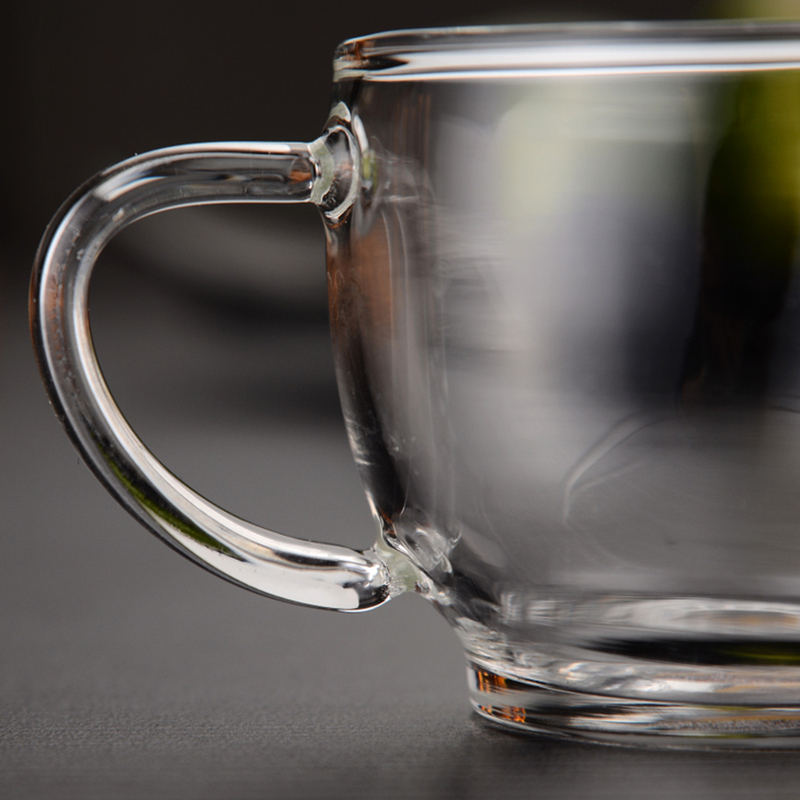 加厚耐热玻璃茶杯透明水杯纯手工吹制玻璃品茗杯泡茶杯咖啡牛奶杯 - 图2