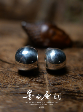 「墨白」神级 925银水波纹福禄三通佛头文玩菩提配饰