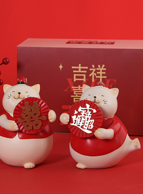 树脂结婚礼品国风创意摆件