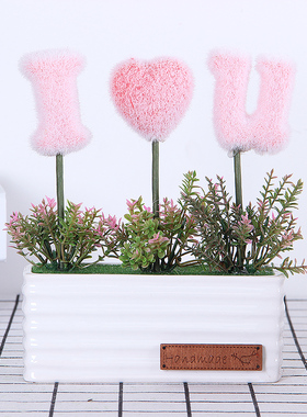 仿真盆栽新房酒柜工艺品结婚礼物