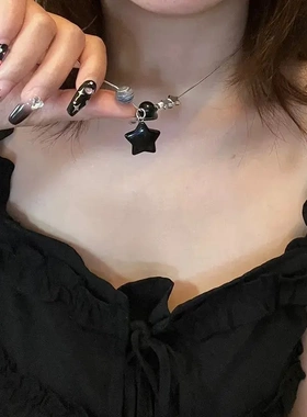 韩国ins星星五角星斑点串珠蛇骨链小众简约y2k辣妹锁骨链颈链